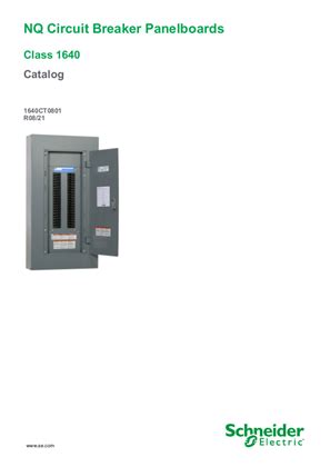 Square D NQ Circuit Breaker Panelboards Catalog 